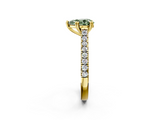 Yellow gold Fancy Green Pear  Solitaire Pave Diamond Engagement Ring with Prong Setting_22