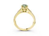 Yellow gold Fancy Green Pear  Solitaire Pave Split Shank Engagement Ring with Six-Prong Setting_41