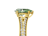 Yellow gold Fancy Green Pear  Solitaire Pave Split Shank Engagement Ring with Six-Prong Setting_43