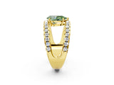 Yellow gold Fancy Green Pear  Solitaire Split Shank Pave Diamond Ring_51