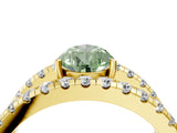 Yellow gold Fancy Green Pear  Solitaire Split Shank Pave Diamond Ring_53