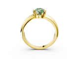 Yellow gold Fancy Green Pear  Solitaire Tension Set Diamond Ring with Wide Band_40
