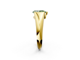 Yellow gold Fancy Green Pear  Solitaire Tension Set Diamond Ring_22