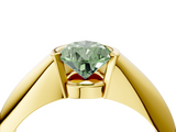 Yellow gold Fancy Green Pear  Solitaire Tension Set Diamond Ring_24