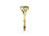 Yellow gold Fancy Green Pear  Solitaire Twist Band Six-Prong Setting 2