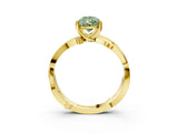 Yellow gold Fancy Green Pear  Solitaire Twist Band with Pavé Accents and Four-Prong Setting_24