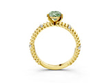 Yellow gold Fancy Green Pear  Solitaire Twisted Band Prong Set Engagement Ring_64