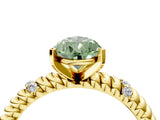 Yellow gold Fancy Green Pear  Solitaire Twisted Band Prong Set Engagement Ring_65