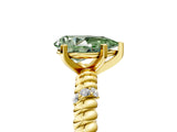 Yellow gold Fancy Green Pear  Solitaire Twisted Band Prong Set Engagement Ring_66