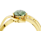 Yellow gold Fancy Green Pear  Solitaire Twisted Band with Prong Setting_7