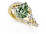 Yellow gold Fancy Green Pear  Solitaire with Pavé Twist Band and Four-Prong Setting_55
