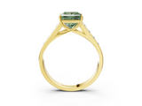 Yellow gold Fancy Green Princess  Brilliant Channel-Set Solitaire Ring with Four-Prong Setting_20