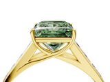 Yellow gold Fancy Green Princess  Brilliant Channel-Set Solitaire Ring with Four-Prong Setting_21