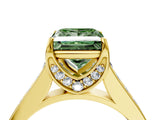 Yellow gold Fancy Green Princess  Brilliant Cut Diamond Engagement Ring with Pavé Band and Four-Prong Setting_33