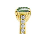 Yellow gold Fancy Green Princess  Brilliant Cut Diamond Engagement Ring with Pavé Band and Four-Prong Setting_34