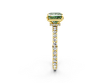Yellow gold Fancy Green Princess  Brilliant Pavé Band Solitaire with Four-Prong Setting_19