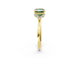 Yellow gold Fancy Green Princess  Brilliant Solitaire Engagement Ring with Six-Prong Setting and Classic Band_2