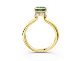 Yellow gold Fancy Green Princess  Brilliant Solitaire Engagement Ring with Six-Prong Setting and Classic Band_3