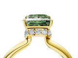 Yellow gold Fancy Green Princess  Brilliant Solitaire Engagement Ring with Six-Prong Setting and Classic Band_4