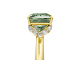 Yellow gold Fancy Green Princess  Brilliant Solitaire Engagement Ring with Six-Prong Setting and Classic Band_5