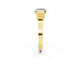 Yellow gold Fancy Green Princess Cut Brilliant Solitaire Diamond Ring with Channel Set Band and Bar Prong Setting_2