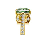 Yellow gold Fancy Green Princess  Cut Cathedral Pave Diamond Engagement Ring with Six-Prong Setting_38