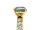 Yellow gold Fancy Green Princess  Cut Channel Set Diamond Engagement Ring with Four-Prong Setting_5