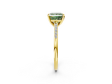 Yellow gold Fancy Green Princess  Cut Channel Set Solitaire Engagement Ring with Four-Prong Setting_2