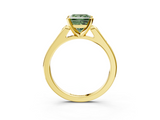 Yellow gold Fancy Green Princess  Cut Channel Set Solitaire Engagement Ring with Four-Prong Setting_3