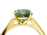 Yellow gold Fancy Green Princess  Cut Channel Set Solitaire Engagement Ring with Four-Prong Setting_4