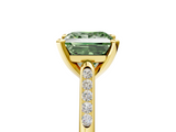 Yellow gold Fancy Green Princess  Cut Channel Set Solitaire Engagement Ring with Four-Prong Setting_5