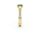 Yellow gold Fancy Green Princess  Cut Channel Set Solitaire Engagement Ring with Prong Setting_2