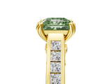 Yellow gold Fancy Green Princess  Cut Channel Set Solitaire Engagement Ring with Prong Setting_5