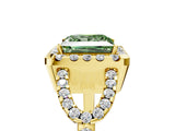 Yellow gold Fancy Green Princess Cut Cut Diamond Halo Engagement Ring with Open Split Pavé Band_5