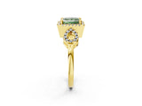 Yellow gold Fancy Green Princess Cut Cut Halo Diamond Infinity Band with Four-Prong Setting_2