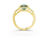 Yellow gold Fancy Green Princess Cut Cut Halo Diamond Infinity Band with Four-Prong Setting_3
