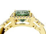 Yellow gold Fancy Green Princess Cut Cut Halo Diamond Infinity Band with Four-Prong Setting_4