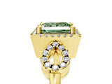 Yellow gold Fancy Green Princess Cut Cut Halo Diamond Infinity Band with Four-Prong Setting_5
