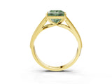 Yellow gold Fancy Green Princess Cut Cut Pave Split Shank Engagement Ring with Four-Prong Setting_3