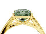 Yellow gold Fancy Green Princess Cut Cut Pave Split Shank Engagement Ring with Four-Prong Setting_4