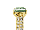 Yellow gold Fancy Green Princess Cut Cut Pave Split Shank Engagement Ring with Four-Prong Setting_5