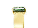 Yellow gold Fancy Green Princess Cut Diamond Channel Set Solitaire Ring with Four-Prong Setting_17