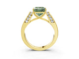 Yellow gold Fancy Green Princess Cut Diamond Channel Set Solitaire Ring with Four-Prong Setting_39