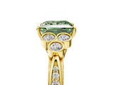 Yellow gold Fancy Green Princess  Cut Diamond Engagement Ring with Bezel Set Round Side Stones and Prong Setting_35