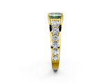 Yellow gold Fancy Green Princess  Cut Diamond Engagement Ring with Pavé Band and Four-Prong Setting_5