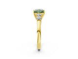 Yellow gold Fancy Green Princess  Cut Diamond Five-Stone Prong Set White Gold Ring_51