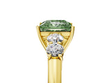 Yellow gold Fancy Green Princess  Cut Diamond Five-Stone Prong Set White Gold Ring_54