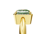 Yellow gold Fancy Green Princess  Cut Diamond Halo Engagement Ring with Split Shank and Four-Prong Setting_34