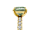 Yellow gold Fancy Green Princess  Cut Diamond Pavé Band with Four-Prong Setting_5