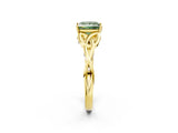 Yellow gold Fancy Green Princess Cut Diamond Solitaire Celtic Knot Ring with Four-Prong Setting_39